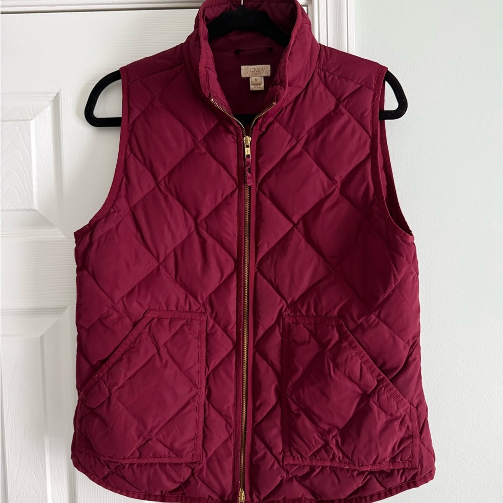 J. Crew Quilted Vest - Maroon Size Medium